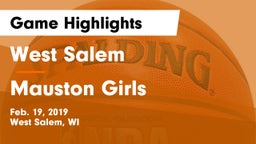 West Salem  vs Mauston Girls Game Highlights - Feb. 19, 2019
