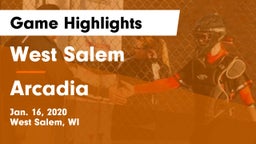 West Salem  vs Arcadia  Game Highlights - Jan. 16, 2020