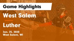 West Salem  vs Luther  Game Highlights - Jan. 25, 2020