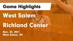 West Salem  vs Richland Center  Game Highlights - Nov. 30, 2021