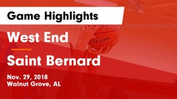 West End  vs Saint Bernard Game Highlights - Nov. 29, 2018