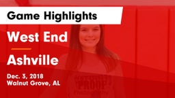 West End  vs Ashville  Game Highlights - Dec. 3, 2018