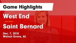 West End  vs Saint Bernard Game Highlights - Dec. 7, 2018