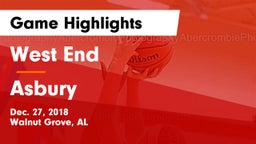 West End  vs Asbury  Game Highlights - Dec. 27, 2018