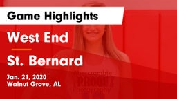 West End  vs St. Bernard  Game Highlights - Jan. 21, 2020