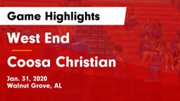 West End  vs Coosa Christian  Game Highlights - Jan. 31, 2020