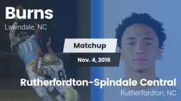 Matchup: Burns  vs. Rutherfordton-Spindale Central  2016