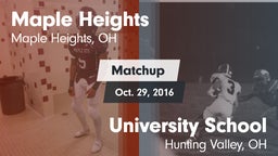 Matchup: Maple Heights High vs. University School 2016