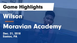 Wilson  vs Moravian Academy  Game Highlights - Dec. 21, 2018