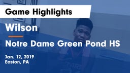 Wilson  vs Notre Dame Green Pond HS Game Highlights - Jan. 12, 2019