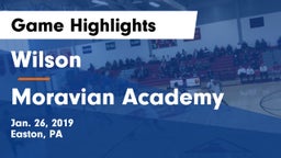 Wilson  vs Moravian Academy  Game Highlights - Jan. 26, 2019