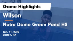 Wilson  vs Notre Dame Green Pond HS Game Highlights - Jan. 11, 2020
