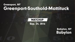 Matchup: Greenport-Southold-M vs. Babylon  2016