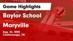 Baylor School vs Maryville Game Highlights - Aug. 26, 2020