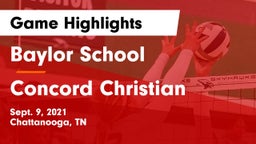 Baylor School vs Concord Christian  Game Highlights - Sept. 9, 2021