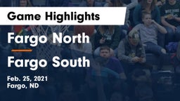 Fargo North  vs Fargo South  Game Highlights - Feb. 25, 2021