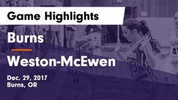 Burns  vs Weston-McEwen Game Highlights - Dec. 29, 2017