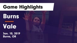 Burns  vs Vale  Game Highlights - Jan. 10, 2019