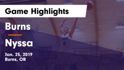 Burns  vs Nyssa Game Highlights - Jan. 25, 2019