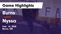 Burns  vs Nyssa  Game Highlights - Feb. 14, 2020