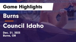 Burns  vs Council Idaho Game Highlights - Dec. 21, 2023