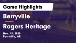 Berryville  vs Rogers Heritage  Game Highlights - Nov. 19, 2020