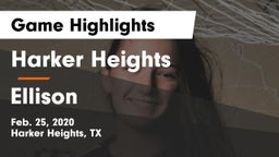 Harker Heights  vs Ellison  Game Highlights - Feb. 25, 2020