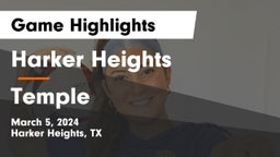 Harker Heights  vs Temple  Game Highlights - March 5, 2024