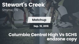 Matchup: Stewarts Creek High vs. Columbia Central High Vs SCHS endzone copy 2016