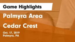 Palmyra Area  vs Cedar Crest  Game Highlights - Oct. 17, 2019