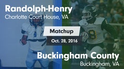Matchup: Randolph-Henry High vs. Buckingham County  2016