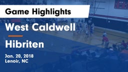 West Caldwell  vs Hibriten  Game Highlights - Jan. 20, 2018