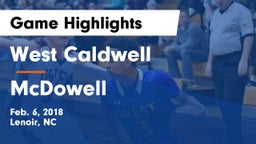 West Caldwell  vs McDowell   Game Highlights - Feb. 6, 2018