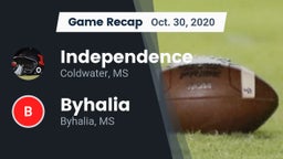 Recap: Independence  vs. Byhalia  2020