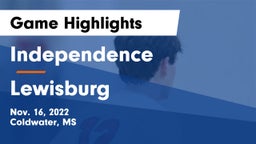 Independence  vs Lewisburg  Game Highlights - Nov. 16, 2022