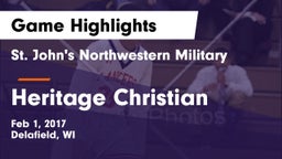 St. John's Northwestern Military  vs Heritage Christian Game Highlights - Feb 1, 2017