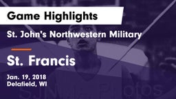 St. John's Northwestern Military  vs St. Francis  Game Highlights - Jan. 19, 2018