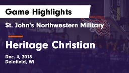 St. John's Northwestern Military  vs Heritage Christian  Game Highlights - Dec. 4, 2018