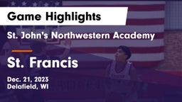 St. John's Northwestern Academy vs St. Francis  Game Highlights - Dec. 21, 2023