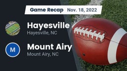 Recap: Hayesville vs. Mount Airy  2022