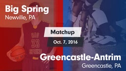 Matchup: Big Spring High vs. Greencastle-Antrim  2016