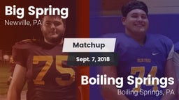 Matchup: Big Spring High vs. Boiling Springs  2018