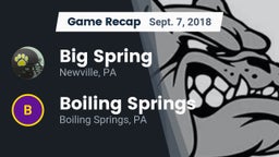 Recap: Big Spring  vs. Boiling Springs  2018