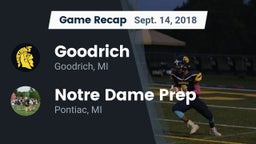 Recap: Goodrich  vs. Notre Dame Prep  2018
