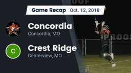 Recap: Concordia  vs. Crest Ridge  2018
