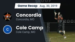 Recap: Concordia  vs. Cole Camp  2019