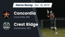 Recap: Concordia  vs. Crest Ridge  2019