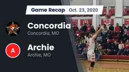 Recap: Concordia  vs. Archie  2020