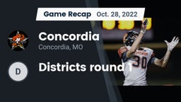 Recap: Concordia  vs. Districts round 1 2022