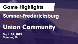 Sumner-Fredericksburg  vs Union Community  Game Highlights - Sept. 26, 2023